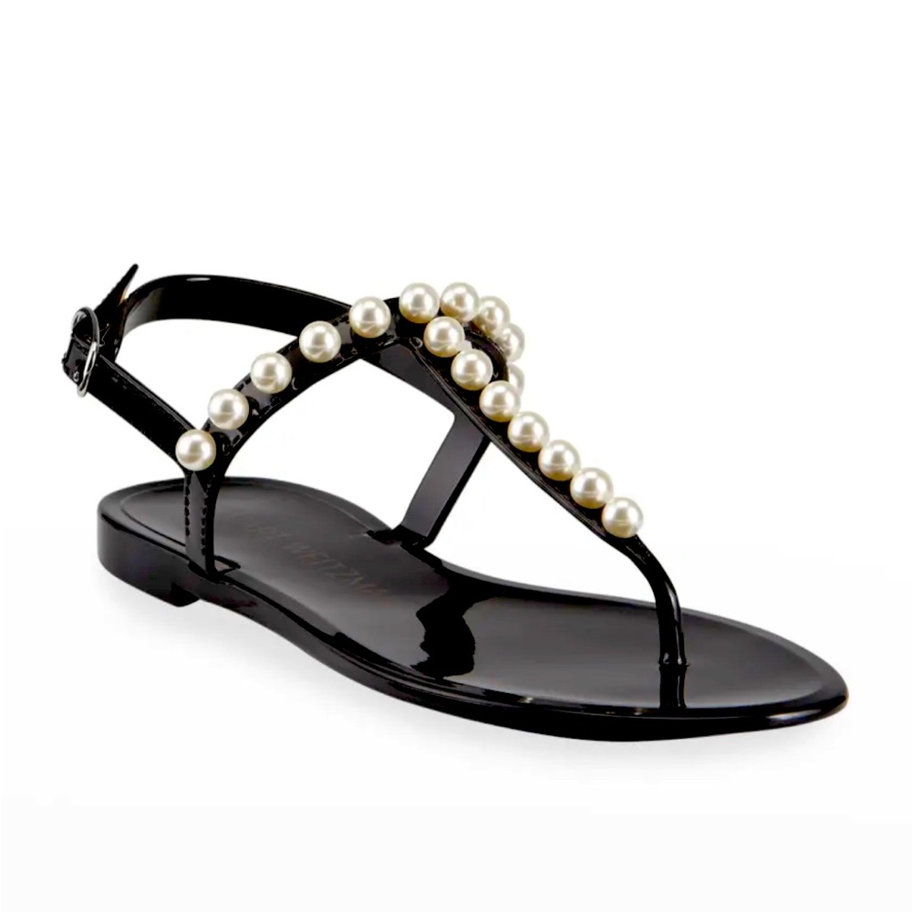 Stewart Weitzman Women's Goldie Embellished Jelly Sandals